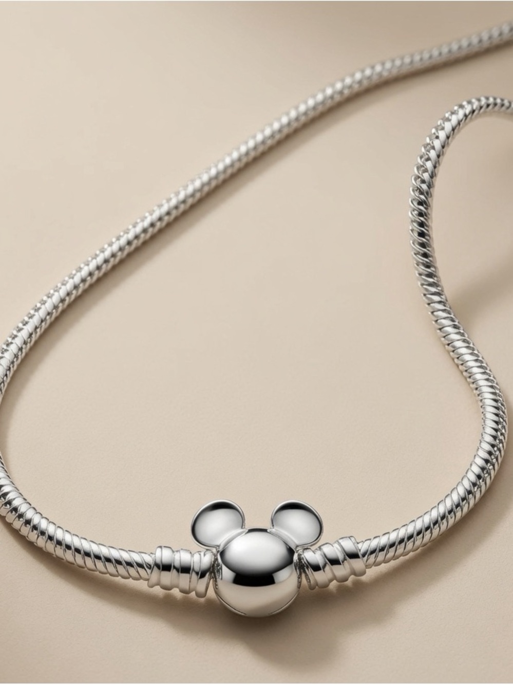Sterling Silver Mouse Charm Necklace - Silver